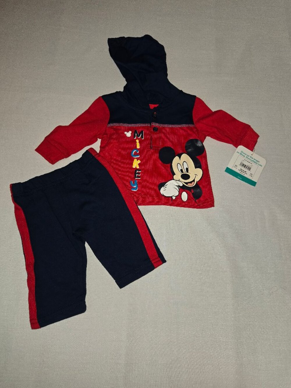 NWT Disney Baby Mickey Mouse 2-Piece Outfit Set